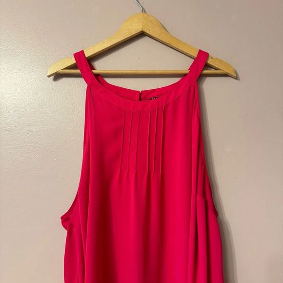 Torrid Georgette Pleated Goddess Neck Tank Pink Women Size 5X - Picture 4 of 8